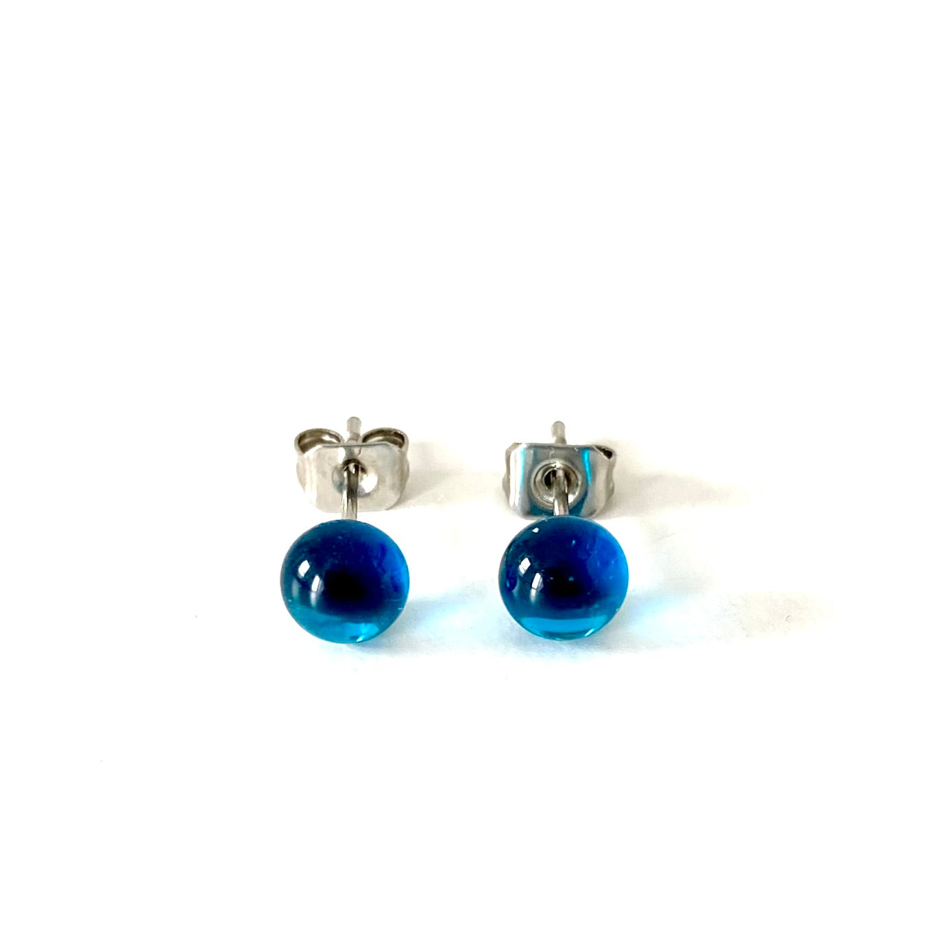 Boucles d'oreilles puces bleues