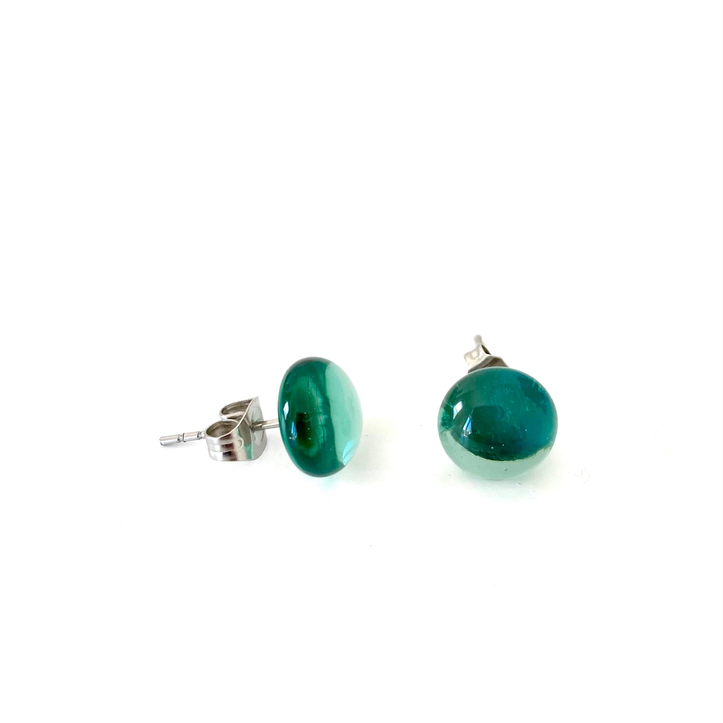 Boucles d'oreilles en verre vertes